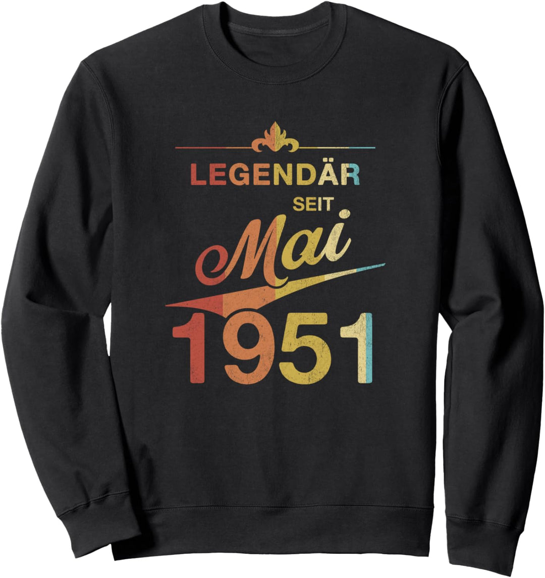 70. Geburtstag Legendär seit Mai 1951 Vintage 70 Jahre Retro Sweatshirt