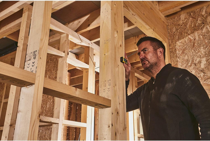 STANLEY Laserentfernungsmesser TLM40 (bis 12m Reichweite, schwarzes Display mit Heller Schrift für b