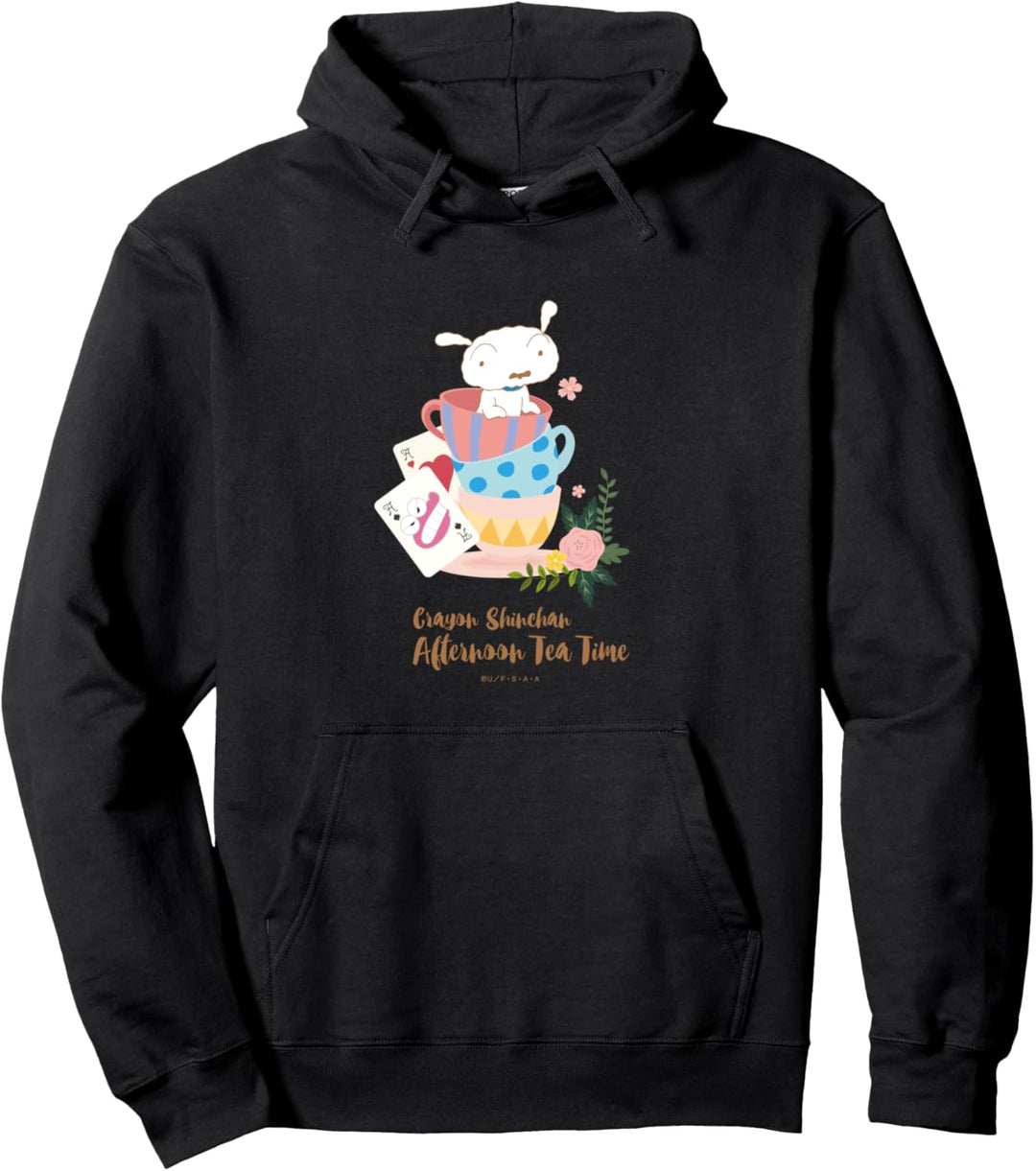 Crayon Shin-chan Shiro's cup tea time Pullover Hoodie