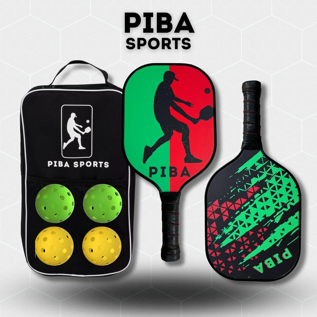 Pickleball Schläger Set inkl. Tasche 2X Paddel 2X Indoor Bälle 2X Outdoor Bälle und Praktischer Trag