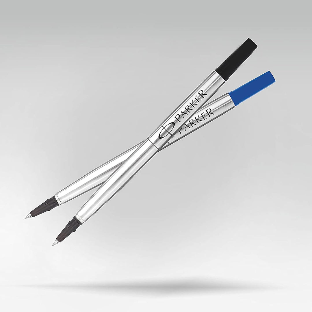 Parker Ersatzminen für Tintenroller | feine Spitze | blaue QUINK Tinte | 12 Stück Blau feine Feder,