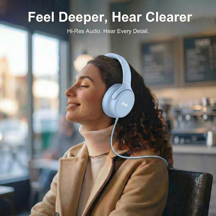 Over-Ear Kopfhörer: Faltbar mit Mikrofon &amp; In-Line Steuerung – 3,5mm Klinke + USB-C Adapter – Weiche