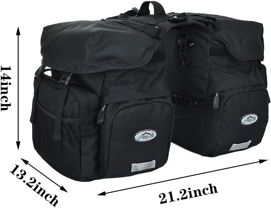 50L Fahrradtaschen Gepäckträger, Wasserdichte Fahrradtaschen aus Hochdichtem 600D Polyester für Daue