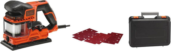 Black+Decker Schwingschleifer DUOSAND, Bandschleifer (270W, 2-fache Staubabsaugung, Staubfangbehälte