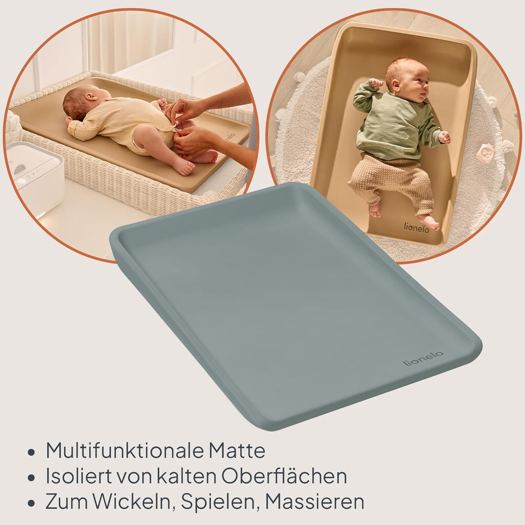 Lionelo Megs Wickelauflage für Wickeltische, wasserdicht, waschbar, multifunktional, weicher PU-Scha