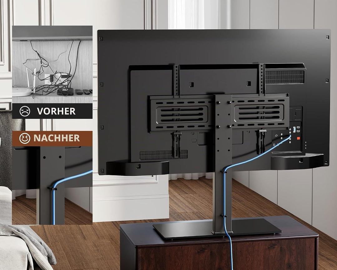FITUEYES TV Standfuss TV Ständer für 40-75 Zoll LCD LED OLED Plasma Flach &amp; Curved Fernseher bis zu