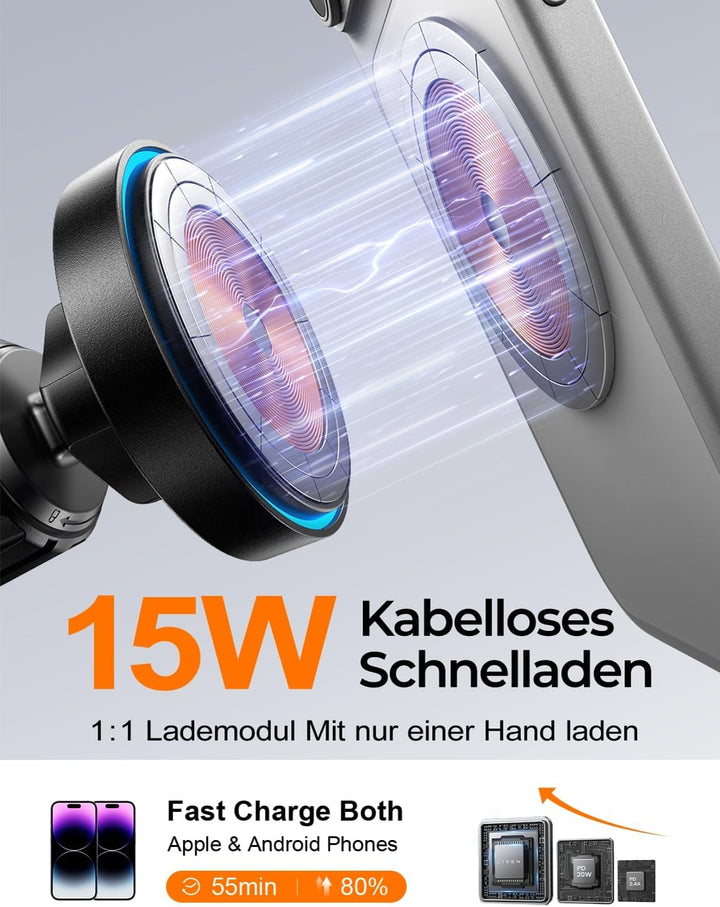 LISEN für Magsafe Autohalterung 15W Handyhalterung Auto mit Ladefunktion Handy Halterung Auto Magsaf