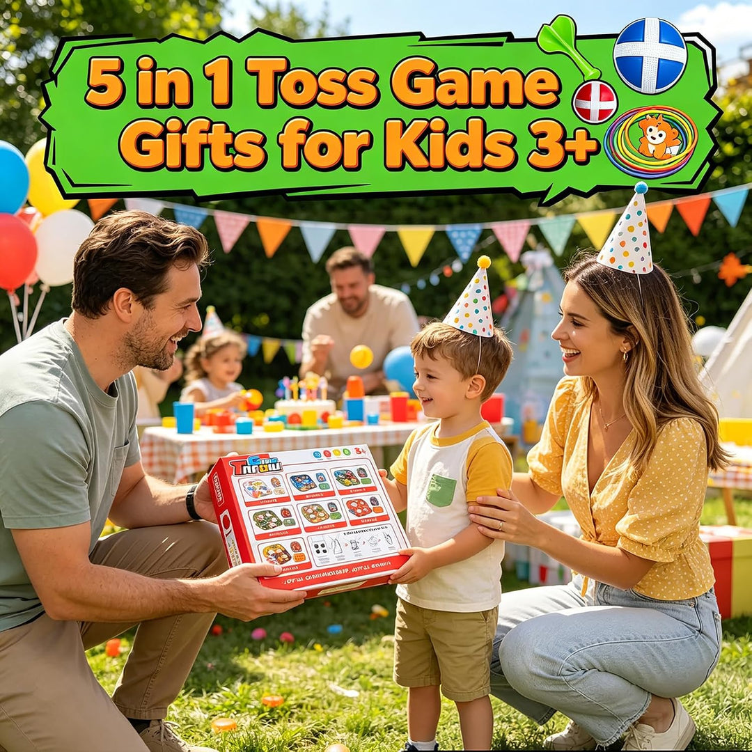Cornhole Wurfspiel Kinder Outdoor - 5 in 1 Dartscheibe, Ringwurfspiel, Familienparty Strand Spiel Ga