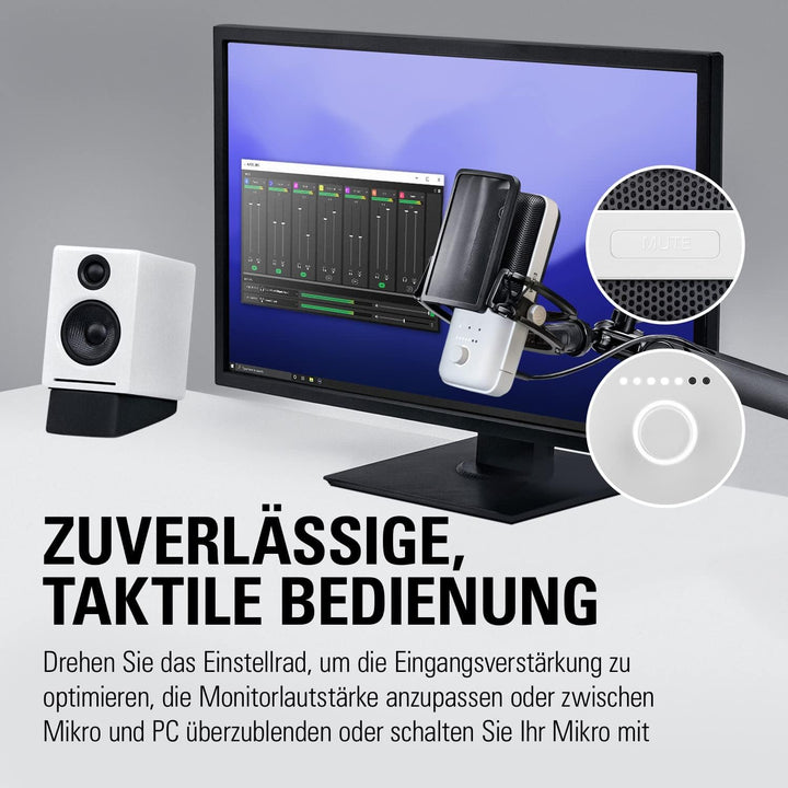 Elgato Wave:3 White - Professionelles USB-Kondensatormikrofon für Streaming, Podcasts, Gaming und Ho