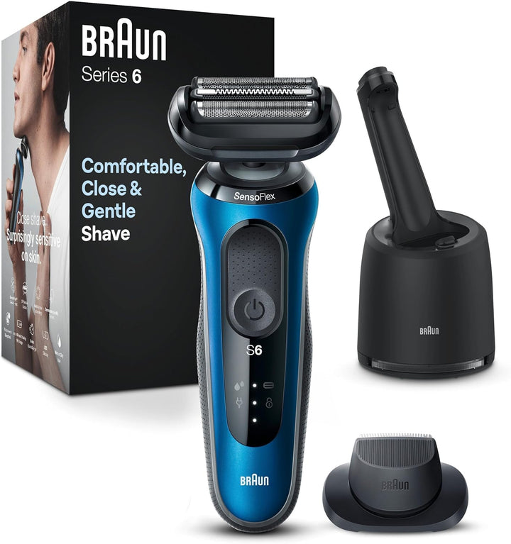 Braun Series 6 Elektrorasierer mit EasyClick-Präzisionstrimmer-Aufsatz, SensoFlex Rasierer Herren mi