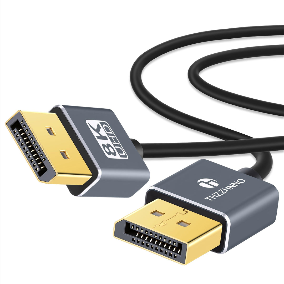 Flexibles &amp; Schlankes Silikon DisplayPort Kabel 0,5 M, Weiches 8K DP Kabel, Extrem Dünnes DisplayPor