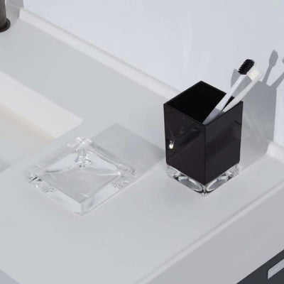 Kartell Boxy Zahnbürstenhalter, Plastik, Schwarz, 7 x 7 x 12 cm Porta spazzolino Schwarz, Porta spaz
