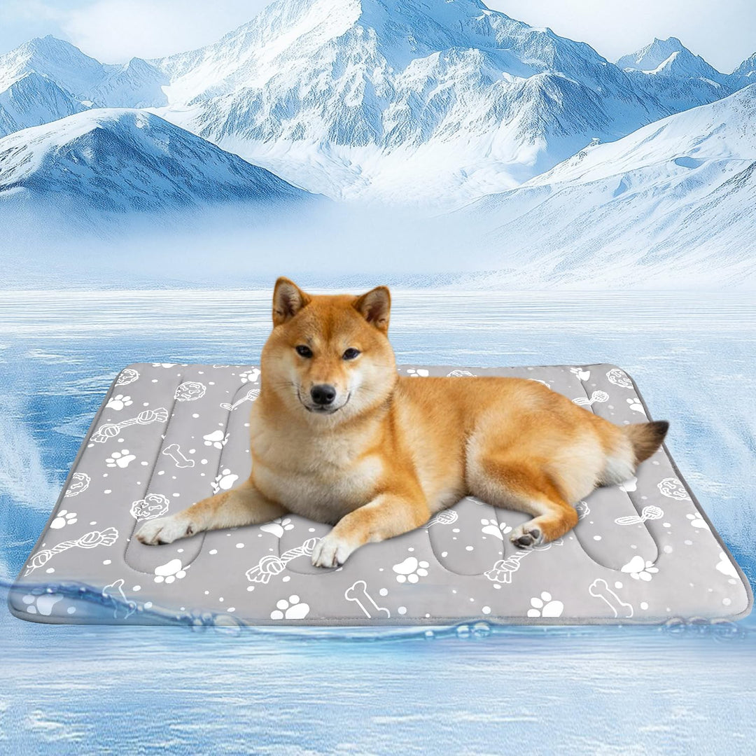 MH MYLUNE HOME Verbesserte Kühlmatte für Haustiere,100 x 70 cm,Grau | 300 g verstärkte Polsterung un