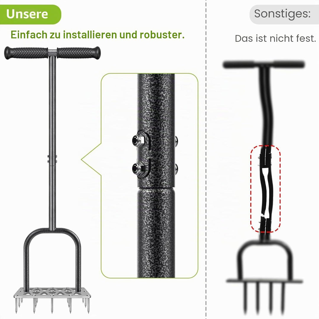 BeneLabel Rasenlüfter Spike, Manuell Rasen Belüfter Gardena Aerifiziergabel Gras Rasenspecht Rasenlo