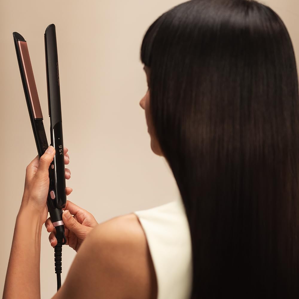 Cecotec Schmales Glätteisen mit Kabel Lisse Keratin Essence Black Schwarz, Schwarz
