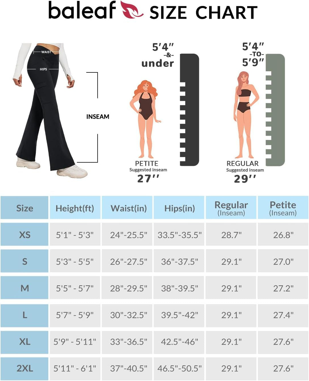 baleaf Thermo Hose Damen Thermo Leggings mit Taschen Wanderhose Wasserabweisend Bootcut Leggings Sch