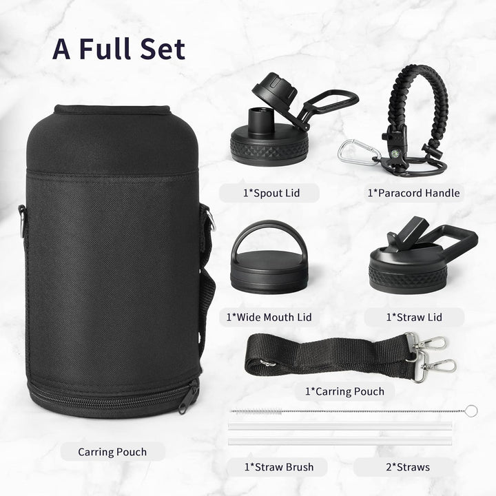 Trebo 3,6 l Wasserflasche isoliert mit ParacordGriff, 2,5 Liter lebensmittelechter, doppelwandiger V