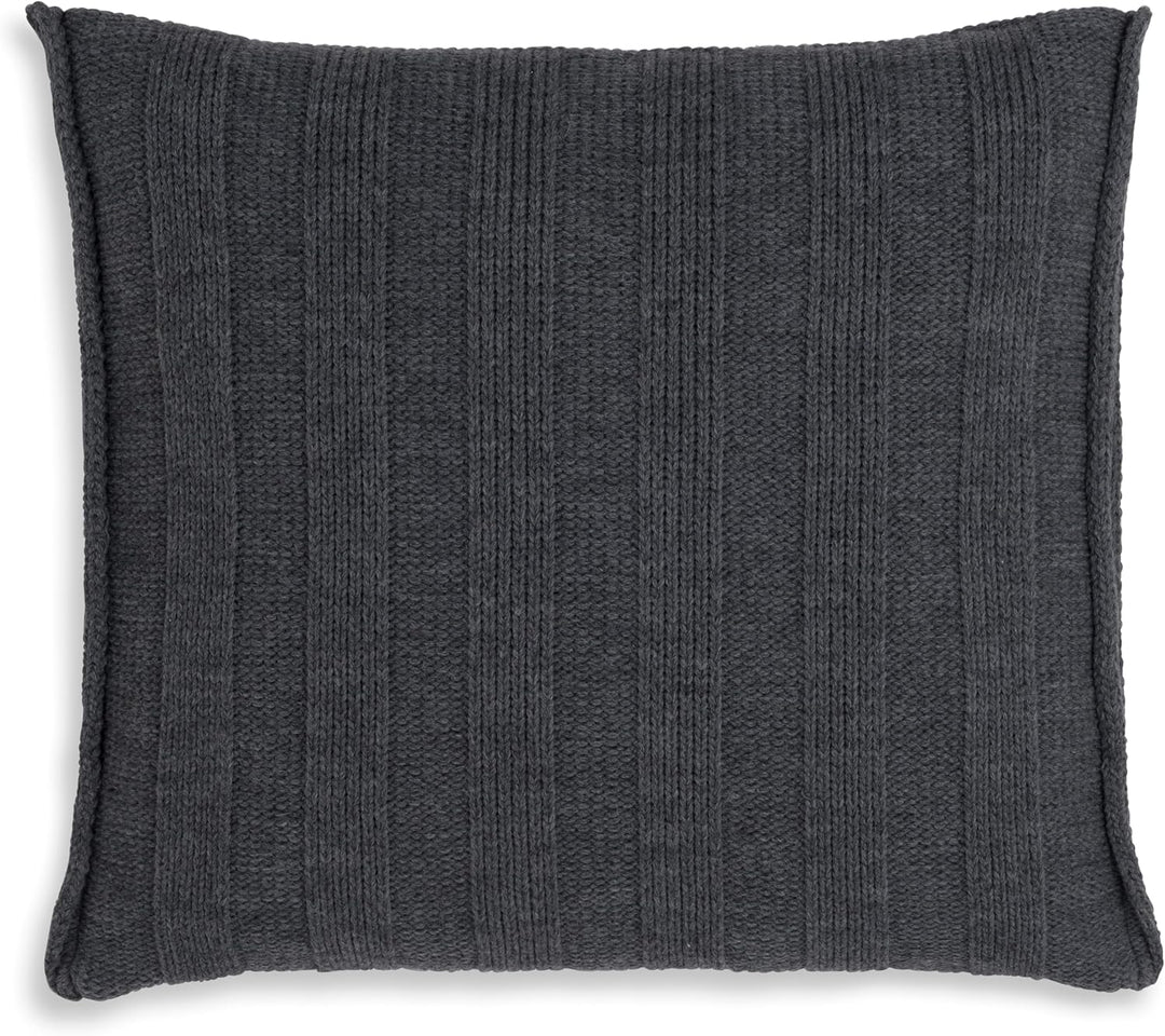 KNIT FACTORY - Jesse Zierkissen - Quadratische Sofa Kissen - Anthrazit - Gestrickter Dekokissen - Co