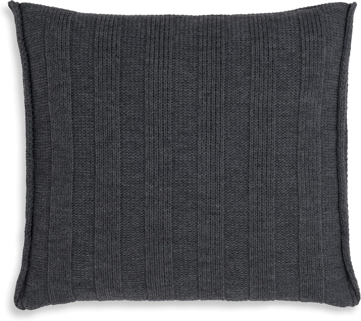 KNIT FACTORY - Jesse Zierkissen - Quadratische Sofa Kissen - Anthrazit - Gestrickter Dekokissen - Co
