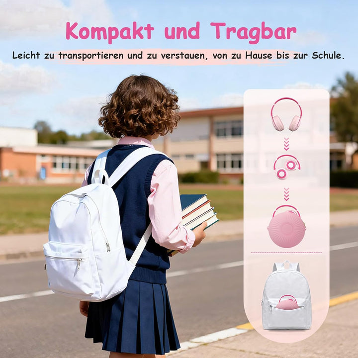 Kopfhörer Kinder Bluetooth | Noise Cancelling Kopfhoerer Kinder | 60h Spielzeit, Leicht über Ohr Kin