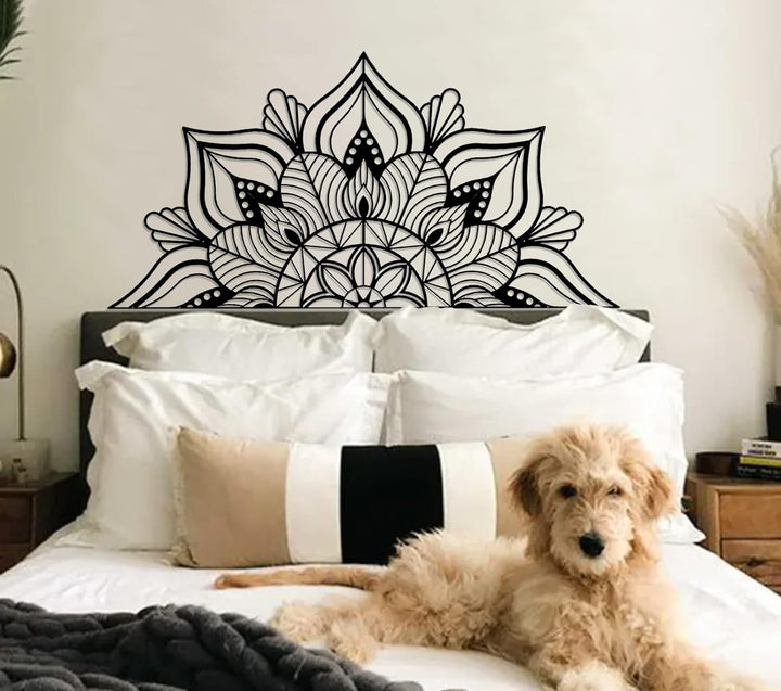 ESTART Grosse Metall-Mandala-Wanddekoration, einzigartige Lotusblumen-Wandkunst für Zuhause Schlafzi