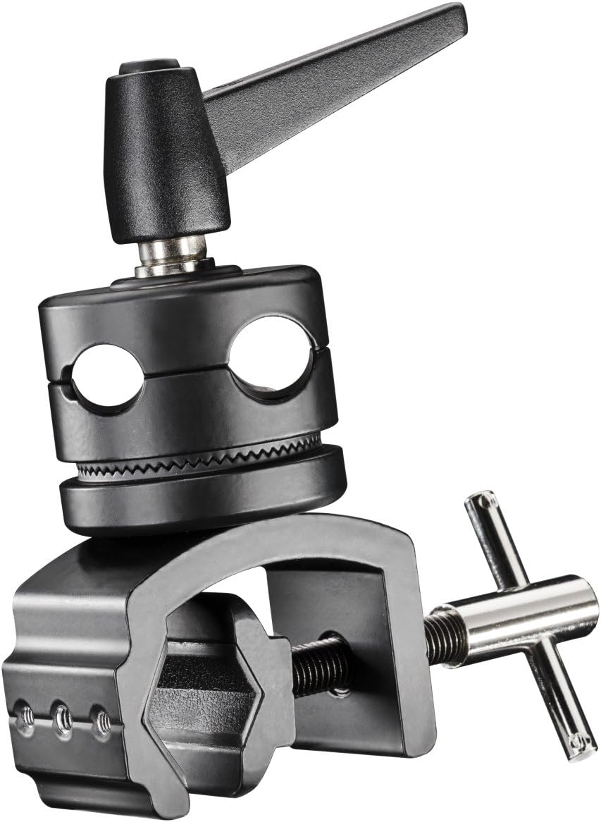 Walimex pro Reflektorhalter mit Klemme 44-150 cm (inkl. Transporttasche), Halter mit Klemme