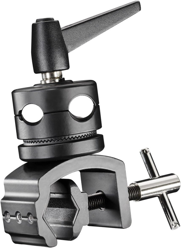 Walimex pro Reflektorhalter mit Klemme 44-150 cm (inkl. Transporttasche), Halter mit Klemme