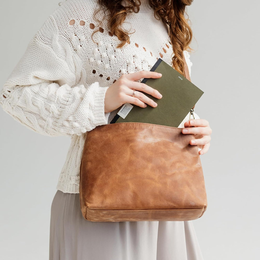 Berliner Bags Vintage Umhängetasche Marbella M, Grosse Schultertasche Crossbody Bag aus Leder, Handt
