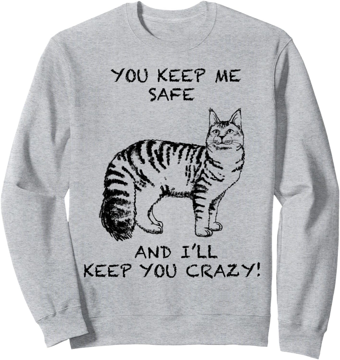 Maine Coon Katze Zitat Hand gezeichnete Kunst Sweatshirt