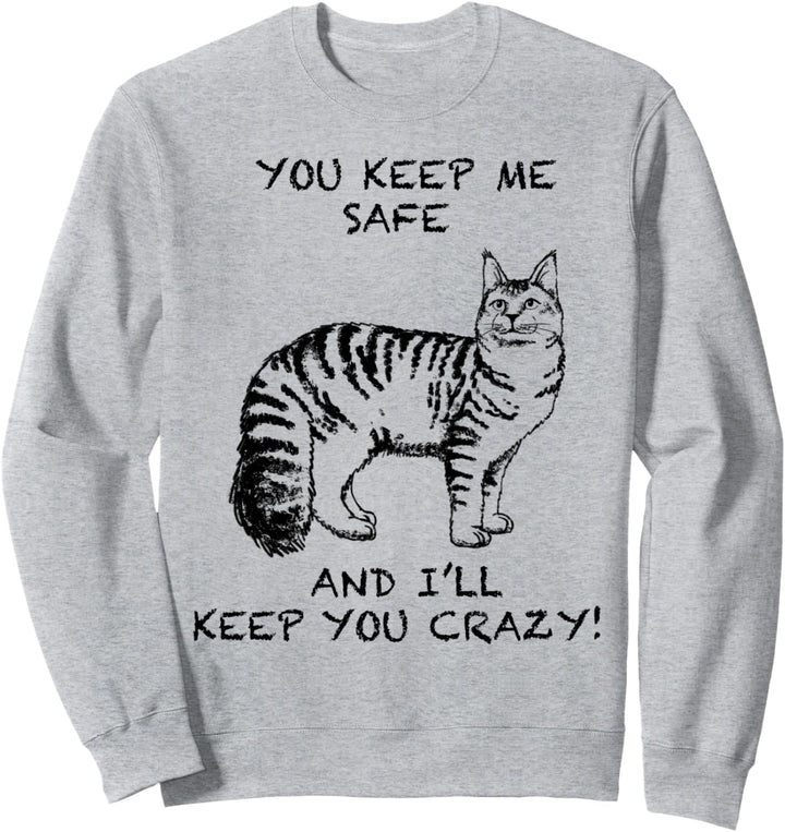 Maine Coon Katze Zitat Hand gezeichnete Kunst Sweatshirt