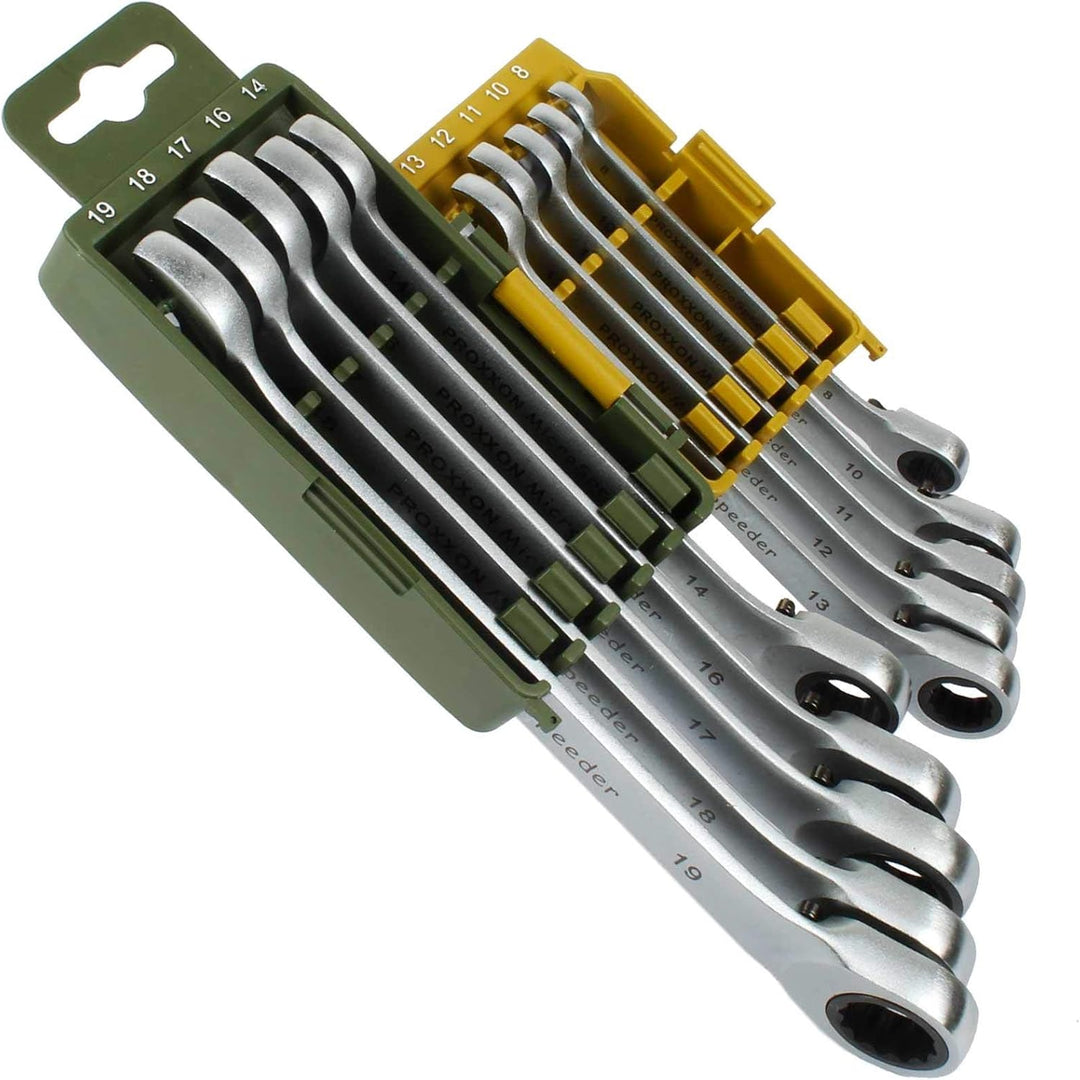 Proxxon 23126 Ratschenschlüssel - Satz (Ratsche, Knarre), 8-19 mm, extralange Ausführung - zeitspare