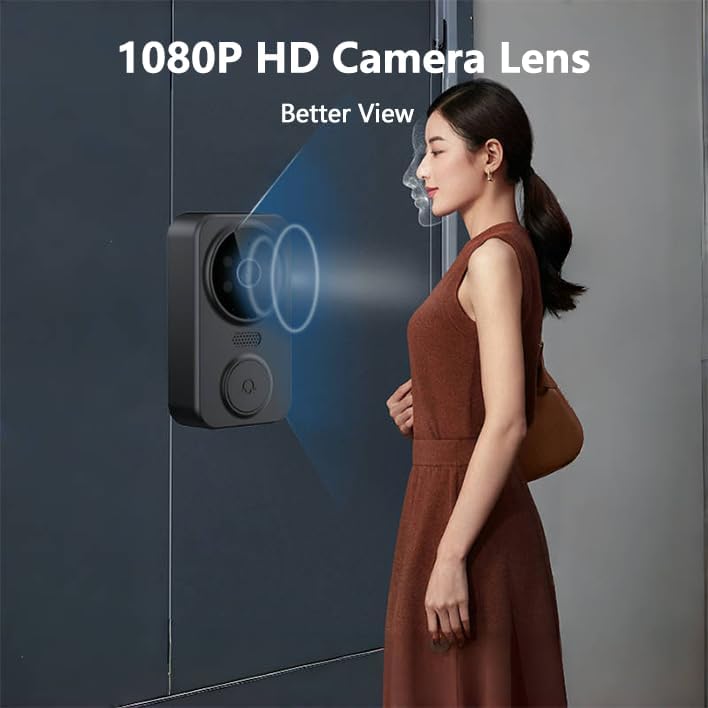 Video-Gegensprechanlage, Display, Kabellose Video-Türsprechanlage, Türklingel-Set, Innen- und Aussen