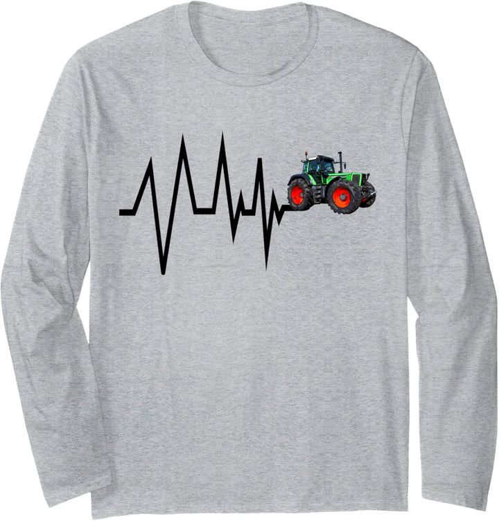Trecker fahren Landwirt Bauer Herzschlag Traktor Geschenk Langarmshirt