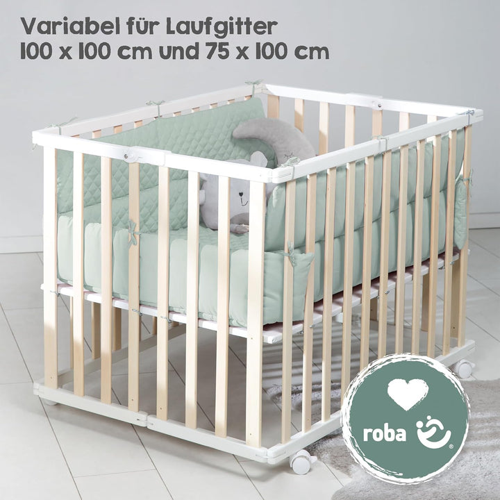 roba Laufgittereinlage "roba Style" für Laufgitter 75 x 100-100 x 100 cm - Gesteppte Einlage mit Sei