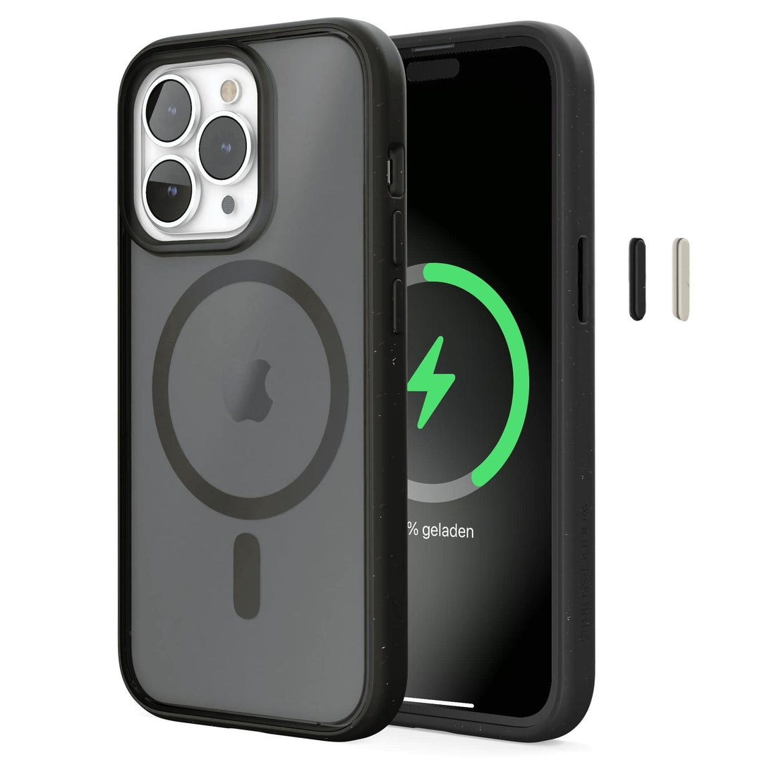 Woodcessories - Magnetisches Bio Clear Case transparent kompatibel mit iPhone 14 Pro Max Hülle durch