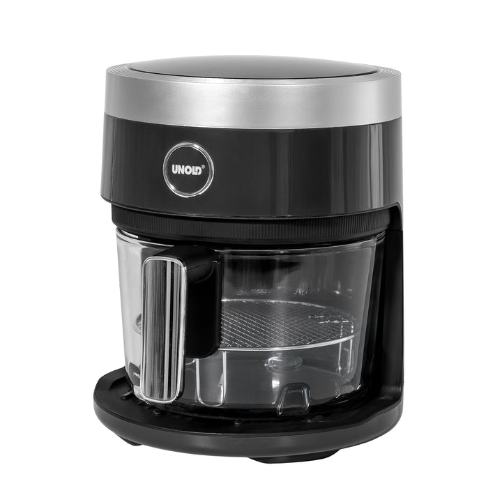 Unold 58695 Glas Heissluftfritteuse BPA-frei - Air fryer,1.200 Watt, LED-Touchscreen, 10 Automatikpr