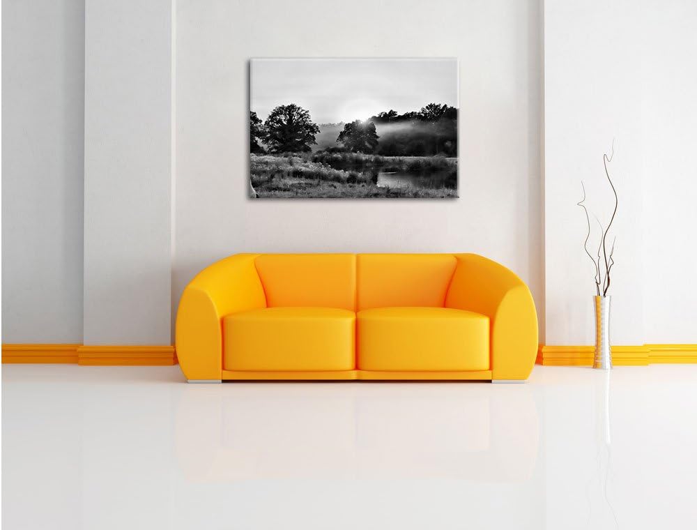 Pixxprint britische Landschaft / 100x70cm Leinwandbild bespannt auf Holzrahmen/Wandbild Kunstdruck D