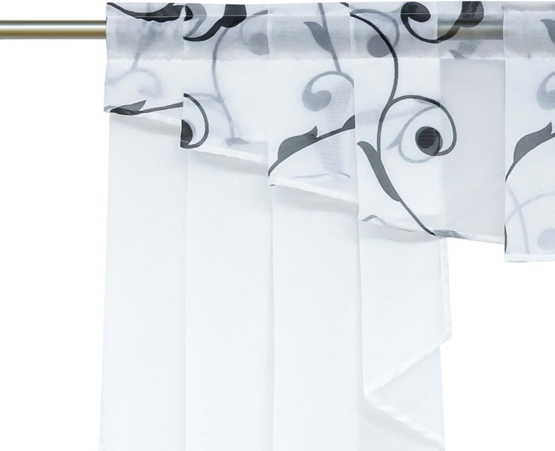 Yujiao Mao Voile Kleinfenster Gardinen Weiss Vorhang Fenstergardine Scheibengardine mit Falten Schwa