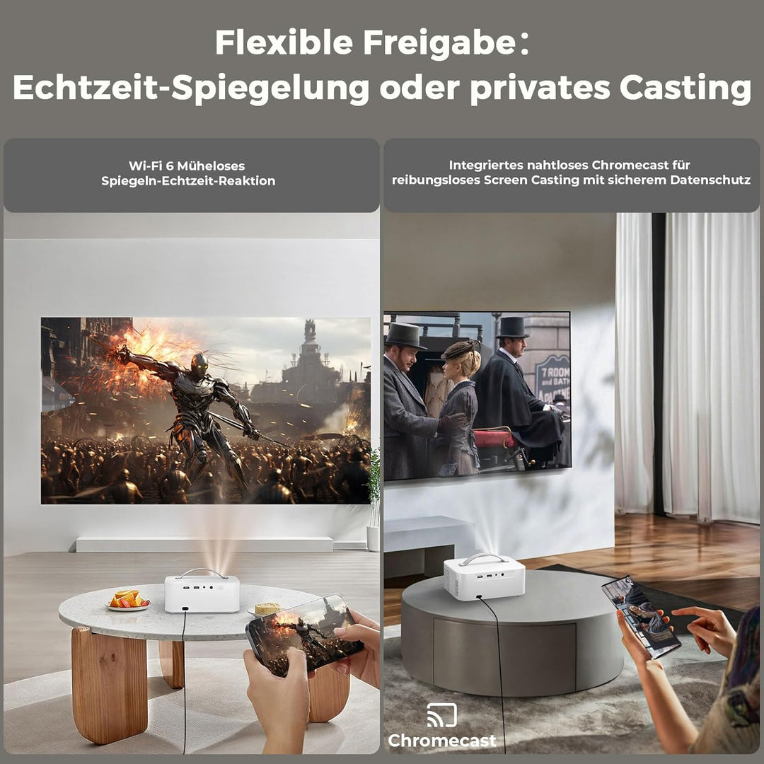 Beamer Passend für Netflix Dolby Audio|1600ANSI Lisowod HDR10 Mini Beamer 4K Heimkino mit eARC CEC |