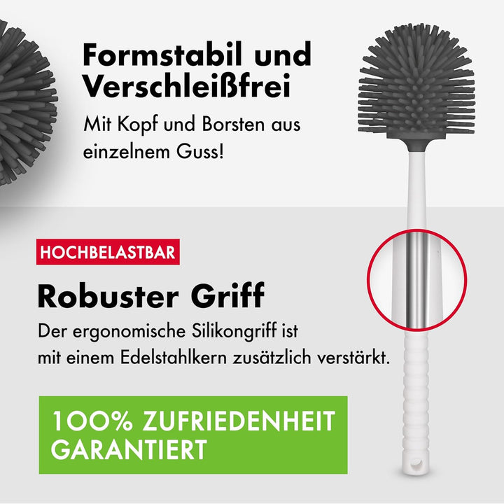 Tyroler Bright Tools Toilettenbürste antibakterielle WC-Bürste (Weiss), Weiss