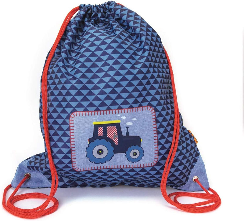 Spiegelburg Kindergarten Rucksack Set 4tlg. mit Turnbeutel, Brotdose und Trinkflasche Traktor