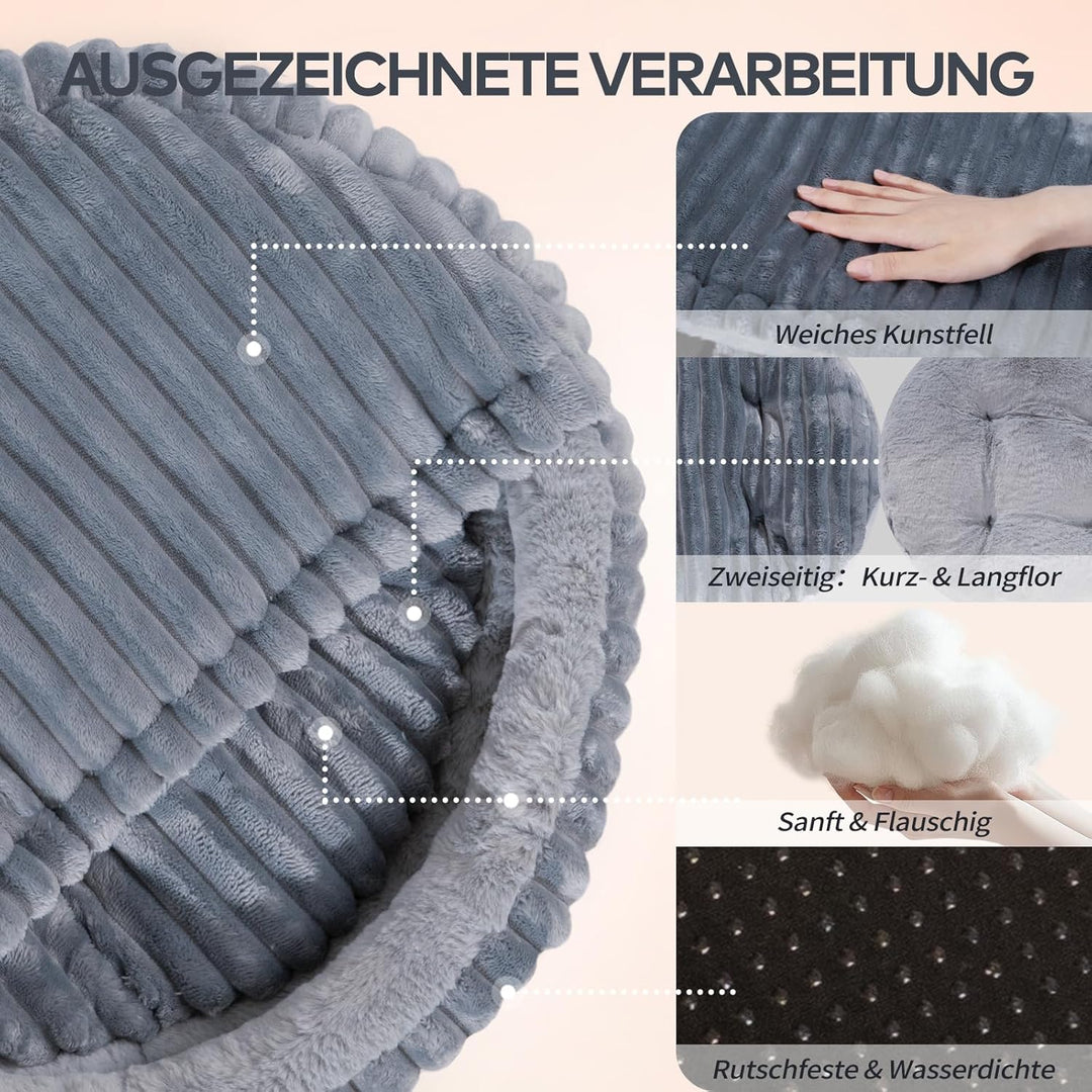 CheerPals Katzenbett mit Deckel 50cm, Waschbar Kuschelhöhle, Winterversteck mit Hochelastischer Schl