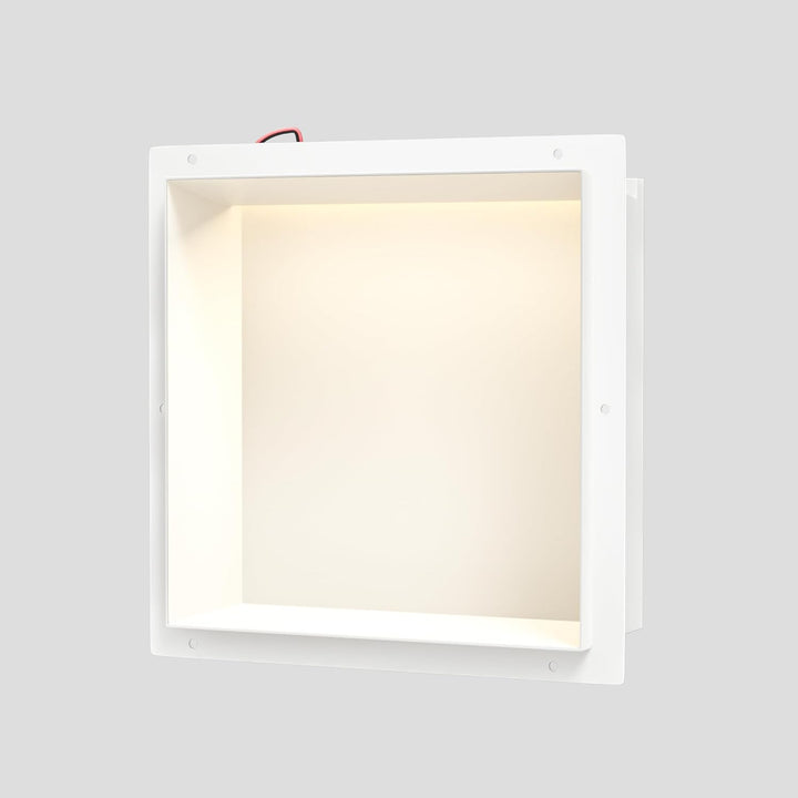 Wandnische Dusche Edelstahl, wasserdichte Nische mit LED-Licht, Eingebettete Duschnische 30x30x10cm,