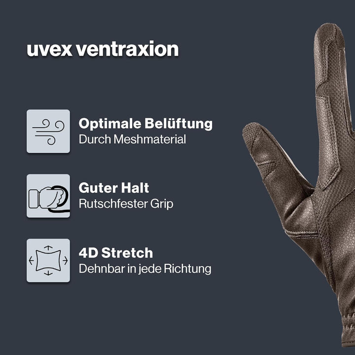 Uvex Unisex – Erwachsene Ventraxion Reithandschuhe 7-8 Braun, 7-8 Braun