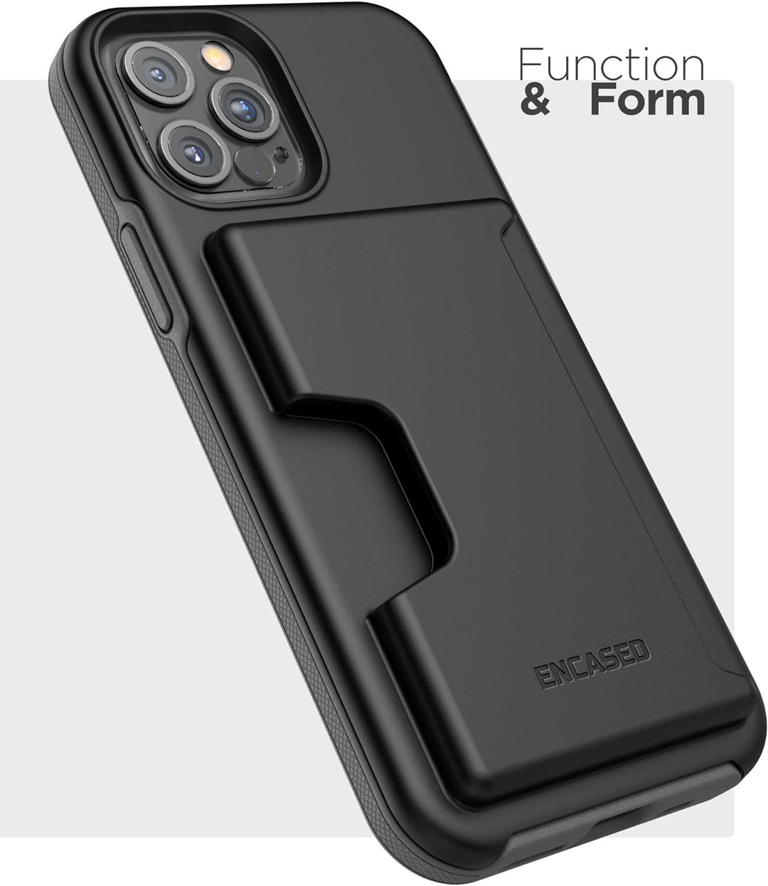 Encased Phantom Wallet Hülle für iPhone 12/12 Pro mit Kartenfach – Schutzhülle Handyhülle Stossfest