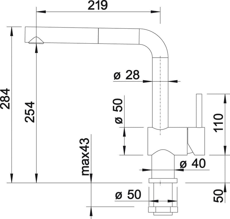 BLANCO Linus-S-F, abnehmbare Küchenarmatur/Vorfensterarmatur mit ausziehbarer Schlauchbrause, ideal