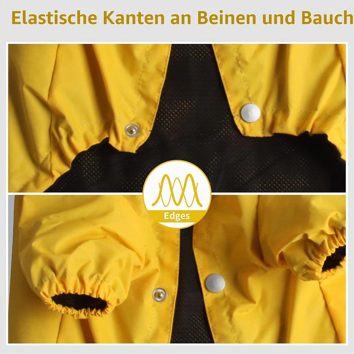 Premium-Regenmantel mit Kapuze für Mittelgrosse Hunde, Outdoor-Sport, Wasserdichte Regenjacke, Welpe