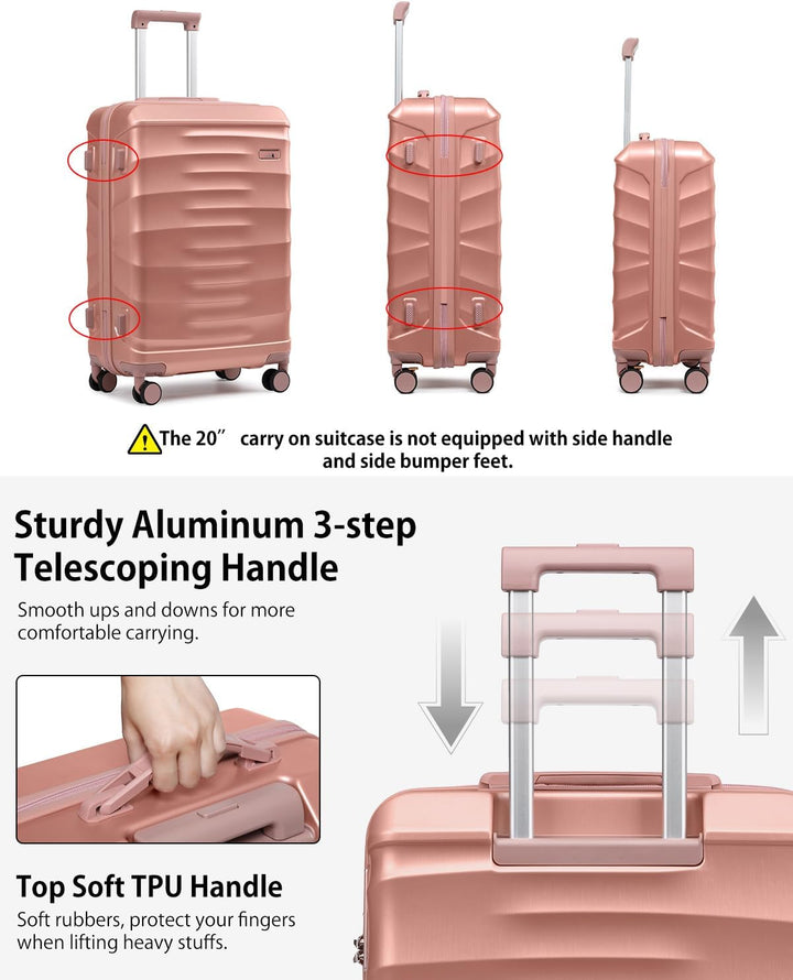 Sea choice Reisekoffer Set 5 Teilig ABS Hartschale Trolley Kofferset Gepäckset Grosse Kapazität Hand