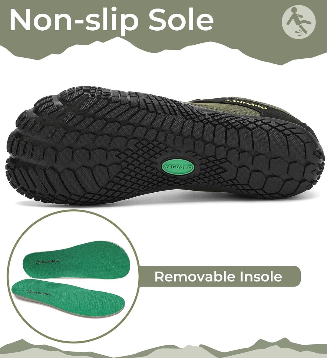 SAGUARO Barfussschuhe Herren Minimalistische Traillaufschuhe Damen Laufschuhe Outdoor Sport Fitnesss