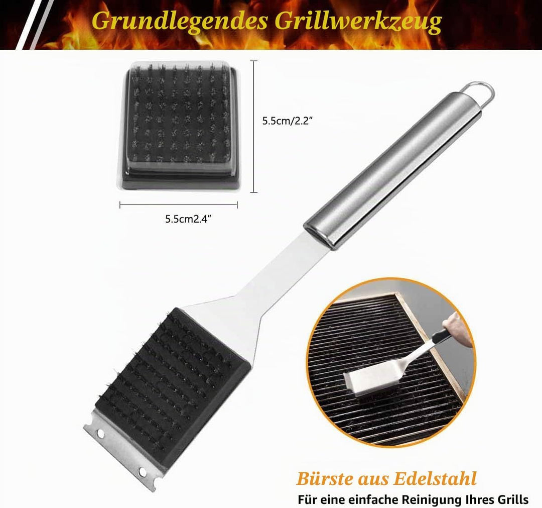ZWMYF Edelstahl Grillbesteck-Set 6-TLG Professionelle Grill Bestecksets in Tragetasche BBQ Grillwerk